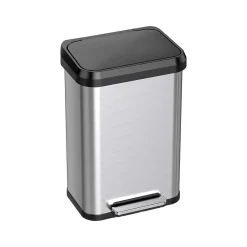 SoftStep EXP Stainless Steel Step Trash Can, 13.2-Gallon, Silver/Black (PP13RSB)<iTouchless Clearance