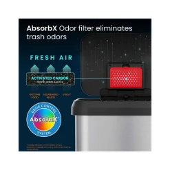 SoftStep EXP Stainless Steel Step Trash Can, 13.2-Gallon, Silver/Black (PP13RSB)<iTouchless Clearance