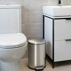 SoftStep Semi-Round Stainless Steel Step Trash Can with Hinged Lid, 1.85 Gallon (IP02DSS)<iTouchless Sale