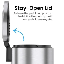 SoftStep Semi-Round Stainless Steel Step Trash Can with Hinged Lid, 1.85 Gallon (IP02DSS)<iTouchless Sale