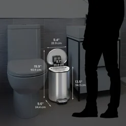 SoftStep Semi-Round Stainless Steel Step Trash Can with Hinged Lid, 1.85 Gallon (IP02DSS)<iTouchless Sale
