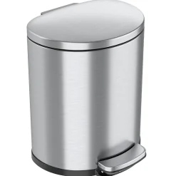 SoftStep Semi-Round Stainless Steel Step Trash Can with Hinged Lid, 5.02 Gallon (IP05DSS)<iTouchless Outlet