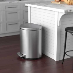 SoftStep Semi-Round Stainless Steel Step Trash Can with Hinged Lid, 5.02 Gallon (IP05DSS)<iTouchless Outlet