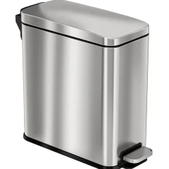 SoftStep Stainless Steel Slim Step Trash Can with AbsorbX Odor Control System, Silver, 3 Gal. (PS03RSS)<iTouchless Best