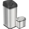 Stainless Steel Sensor Trash Can Combo Pack, Silver, 13 gal. and 2.5 gal (CDZT1302SS)<iTouchless Online