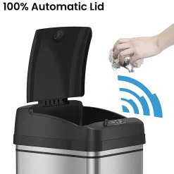 Stainless Steel Sensor Trash Can Combo Pack, Silver, 13 gal. and 2.5 gal (CDZT1302SS)<iTouchless Online