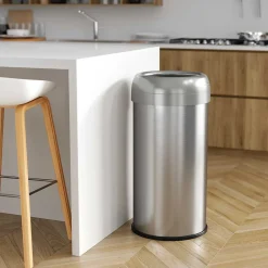 Stainless Steel Open Top Trash Can, Silver, 16 gal. (OL16STR)<iTouchless