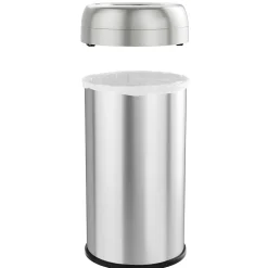 Stainless Steel Open Top Trash Can, Silver, 16 gal. (OL16STR)<iTouchless