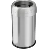 Stainless Steel 13 Gallon Dual-Deodorizer Round Open Top Trash Can<iTouchless