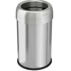 Stainless Steel 13 Gallon Dual-Deodorizer Round Open Top Trash Can<iTouchless