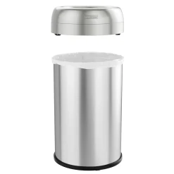 Stainless Steel 13 Gallon Dual-Deodorizer Round Open Top Trash Can<iTouchless
