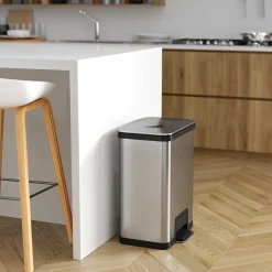 Stainless Steel Step Trash Can, Silver, 18 gal. (PC18SN)<iTouchless Discount