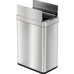 Stainless Steel Wings Open Lid Sensor Trash Can with AbsorbX Odor Control, Silver, 13 gal. (WS13RSL)<iTouchless Outlet