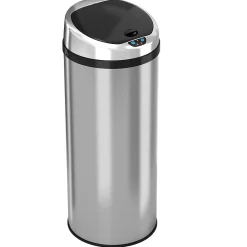 Stainless Steel Round Sensor Trash Can with AbsorbX Odor Control System, 13 Gal., Silver (IT13RCB)<iTouchless Discount