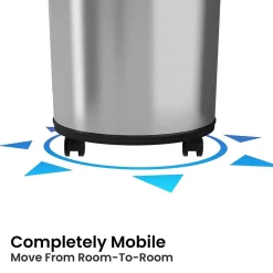 Stainless Steel Round Sensor Trash Can with AbsorbX Odor Control System and Wheels, 18 Gal., Silver (IT18RC)<iTouchless Discount
