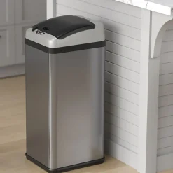 Stainless Steel Sensor Trash Can Platinum Edition with AbsorbX Odor Control System, 13 Gal., Silver (IT13RX)<iTouchless