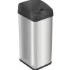 Stainless Steel Sensor Trash Can with Wide Lid Opening and AbsorbX Odor Control System, 13 Gal., Silver (IT13MX)<iTouchless