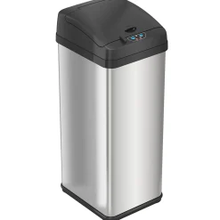 Stainless Steel Sensor Trash Can with Wide Lid Opening and AbsorbX Odor Control System, 13 Gal., Silver (IT13MX)<iTouchless