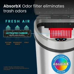 Stainless Steel Semi-Round Sensor Trash Can with Extra-Wide Lid and AbsorbX Odor Control, 13 Gal., Silver(IT13HX)<iTouchless Hot
