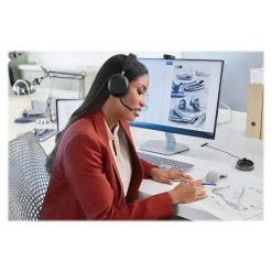 New jabra Evolve2 75 Wireless Noise Canceling Bluetooth Stereo Mobile On Ear Headset, USB-A, Black (27599-989-989)