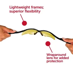 KleenGuard Jackson® Nemesis Safety Glasses, Polycarbonate, Amber, Black