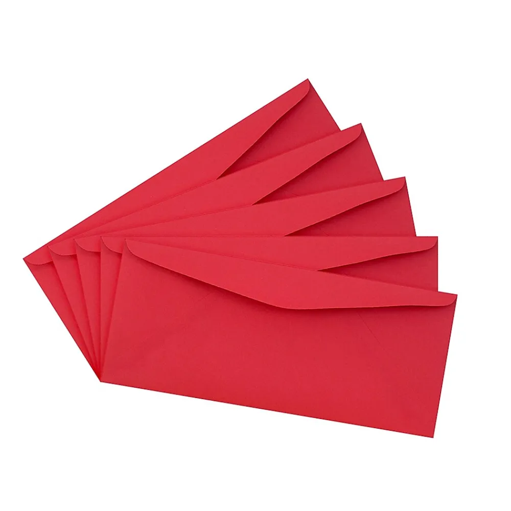 Hot JAM Paper #9 Business Colored Envelopes, 3.875 x 8.875, Red Recycled, 25/Pack (1532900)