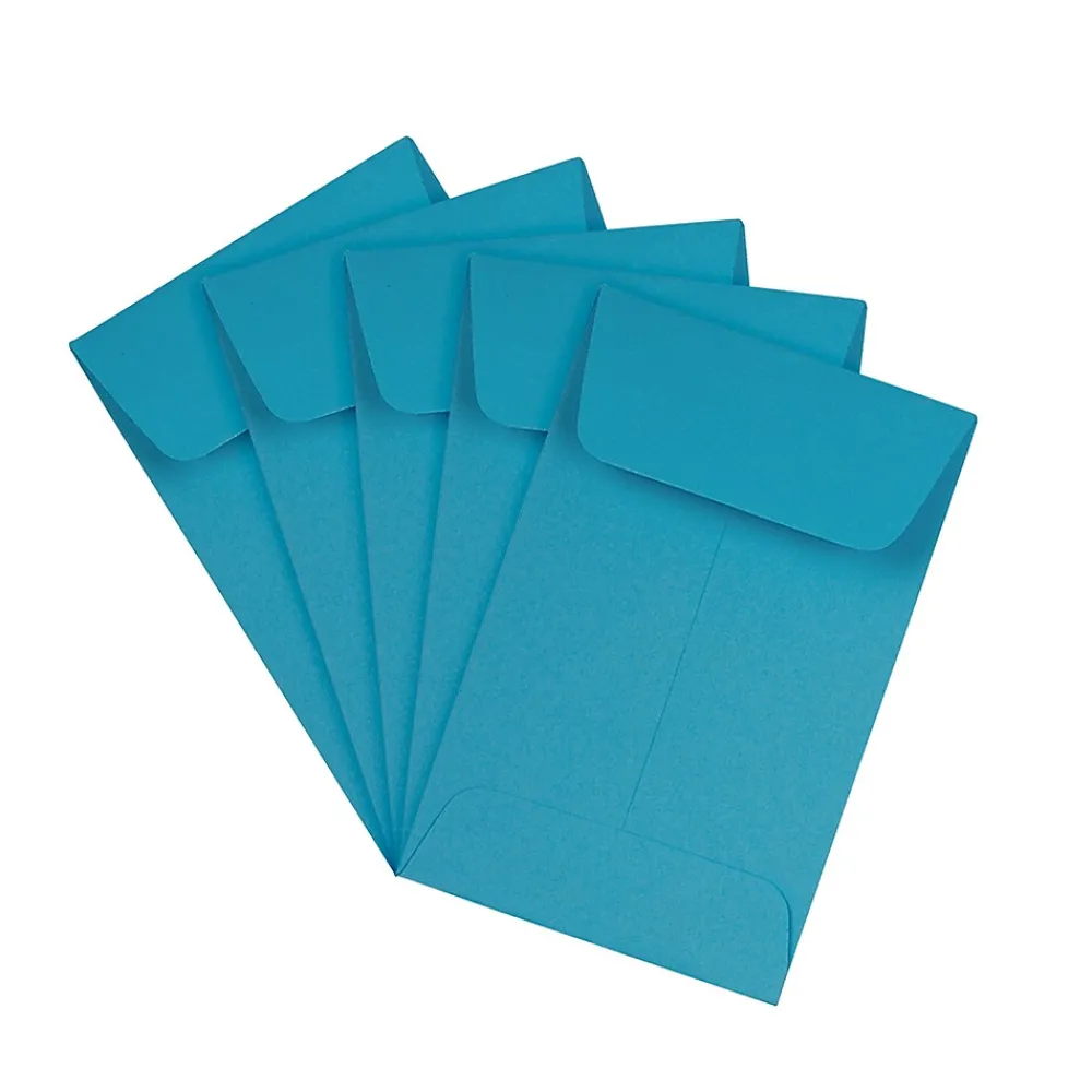 Best JAM Paper #1 Coin Business Colored Envelopes, 2.25 x 3.5, Blue Recycled, 25/Pack (352727818)