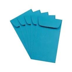 Clearance JAM Paper #6 Coin Business Colored Envelopes, 3.375 x 6, Blue Recycled, 25/Pack (356730559)