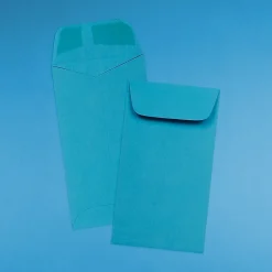 Clearance JAM Paper #6 Coin Business Colored Envelopes, 3.375 x 6, Blue Recycled, 25/Pack (356730559)