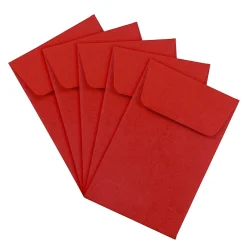 New JAM Paper ® #1 Coin Business Colored Envelopes, 2.25 x 3.5, Red Recycled, 100/Pack (356730632F)