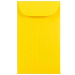 Clearance JAM Paper #6 Coin Business Colored Envelopes, 3.375 x 6, Yellow Recycled, 50/Pack (356730557i)