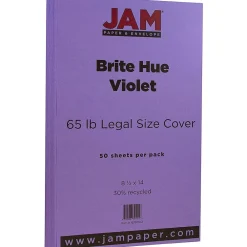 Card Stock*JAM Paper 65 lb. Cardstock Paper, 8.5" x 14", Violet Purple, 50 Sheets/Pack (16730933)