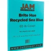 Card Stock*JAM Paper 65 lb. Cardstock Paper, 8.5" x 11", Sea Blue, 50 Sheets/Pack (102677)