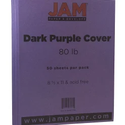 Card Stock*JAM Paper 80 lb. Cardstock Paper, 8.5" x 11", Dark Purple, 50 Sheets/Pack (364412786)