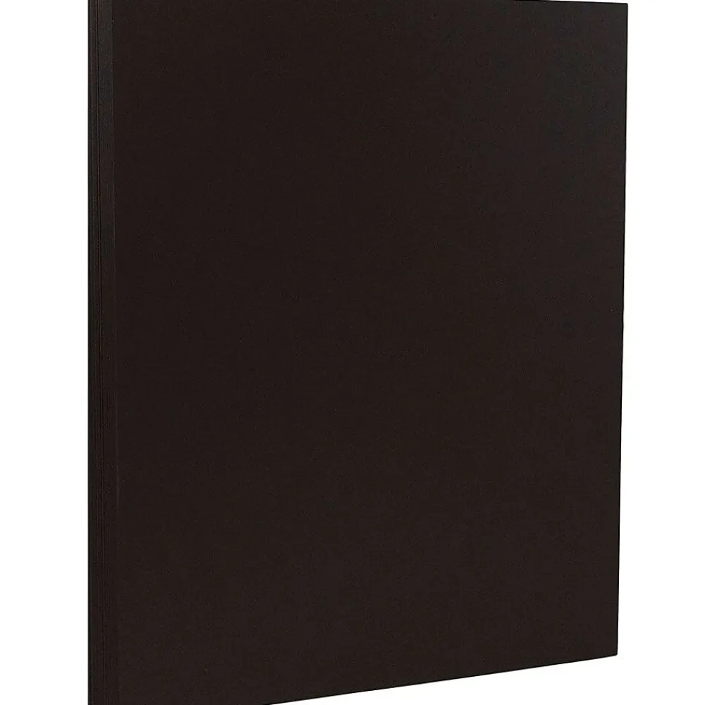 Card Stock*JAM Paper 28 lb. Colored Paper, 8.5" x 11", Black, 50 Sheets/Pack (64429571)