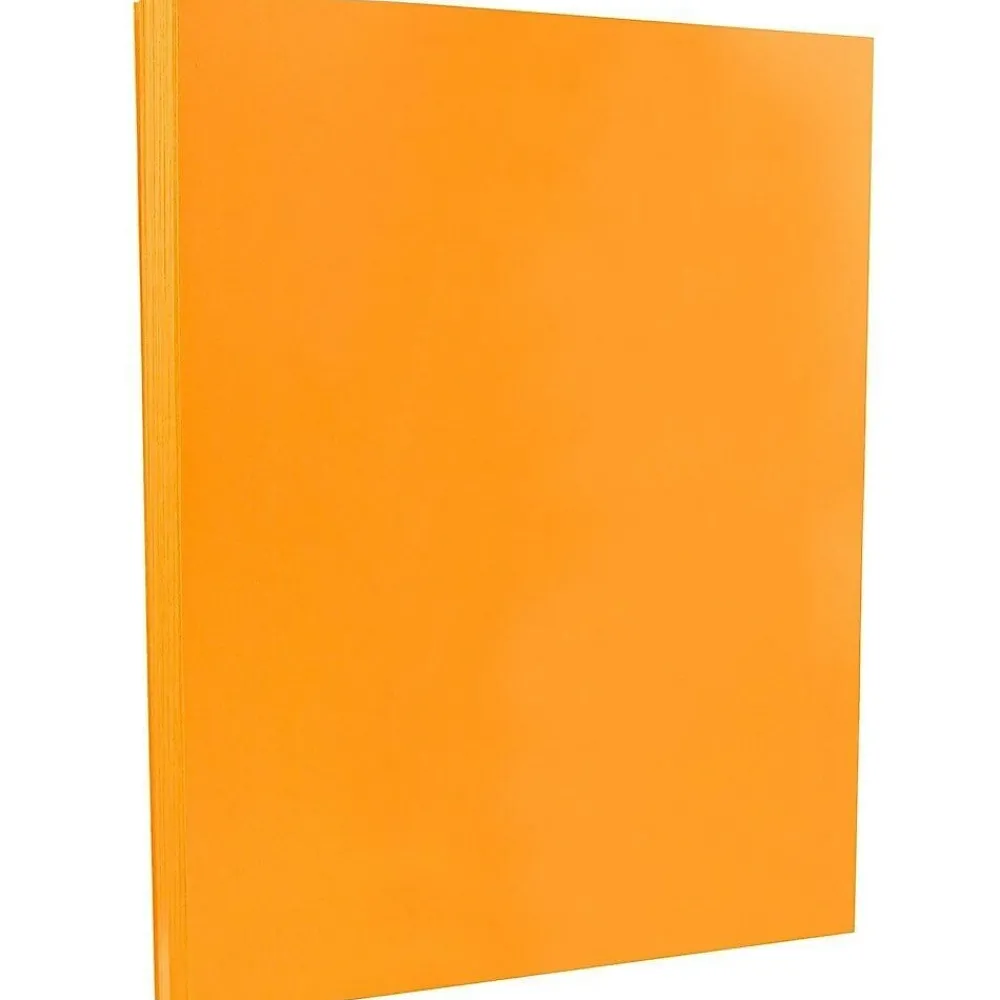 Card Stock*JAM Paper 8.5" x 11" Color Cardstock, 65lb, Ultra Orange, 100/pack (151027G)