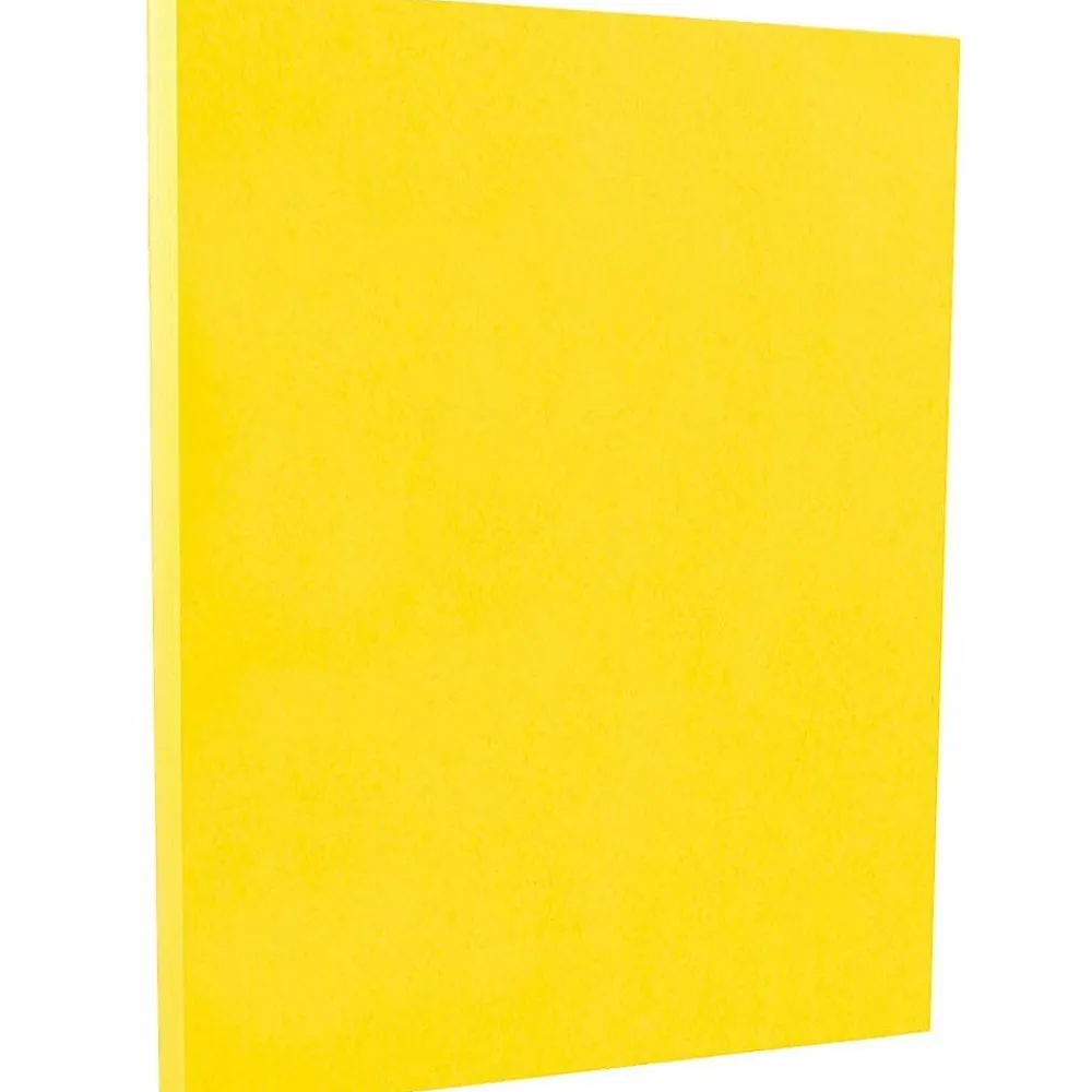 Card Stock*JAM Paper 8.5" x 11" Color Cardstock, 65lb, Yellow, 100/pack (104018G)