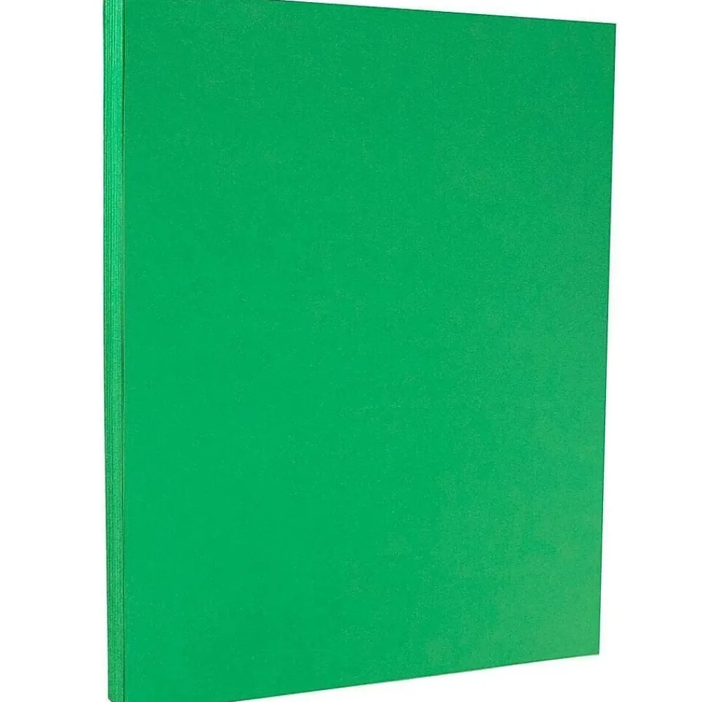 Card Stock*JAM Paper 8.5" x 11" Colored Cardstock, 65lb, Green, 100/pack (104190G)
