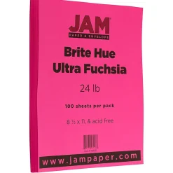Multipurpose Paper*JAM Paper 8.5" x 11" Multipurpose, 24 lbs., Ultra Fuchsia Pink, 100 Sheets/Pack (184931)