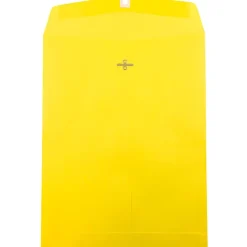 Outlet JAM Paper 10 x 13 Open End Catalog Colored Envelopes with Clasp Closure, Yellow Recycled, 50/Pack (900906710i)