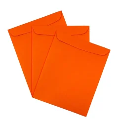 Online JAM Paper 9 x 12 Open End Catalog Colored Envelopes, Orange Recycled, 25/Pack (80410a)