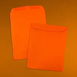 Online JAM Paper 9 x 12 Open End Catalog Colored Envelopes, Orange Recycled, 25/Pack (80410a)