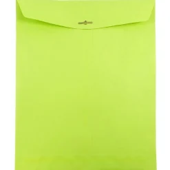 JAM Paper 10 x 13 Open End Catalog Colored Envelopes with Clasp Closure, Ultra Lime Green, 25/Pack (v0128186a)