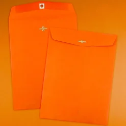 JAM Paper 10 x 13 Open End Catalog Colored Envelopes with Clasp Closure, Orange Recycled, 25/Pack (913745a)