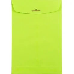 Online JAM Paper ® 6 x 9 Open End Catalog Colored Envelopes with Clasp Closure, Ultra Lime Green, 25/Pack (V0128133F)