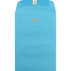 Clearance JAM Paper 6 x 9 Open End Catalog Colored Envelopes with Clasp Closure, Blue Recycled, 100/Pack (V0128123)