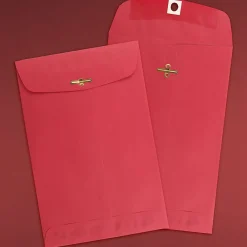 JAM Paper 6 x 9 Open End Catalog Colored Envelopes with Clasp Closure, Red Recycled, 100/Pack (87881)