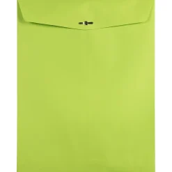 Hot JAM Paper 10 x 13 Open End Catalog Colored Envelopes with Clasp Closure, Ultra Lime Green, 100/Pack (V0128186)