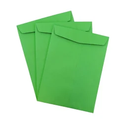Hot JAM Paper 10 x 13 Open End Catalog Colored Envelopes, Green Recycled, 100/Pack (V0128190)