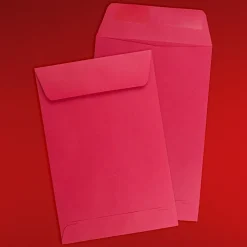 Clearance JAM Paper 6 x 9 Open End Catalog Colored Envelopes, Red Recycled, 25/Pack (v0128139a)
